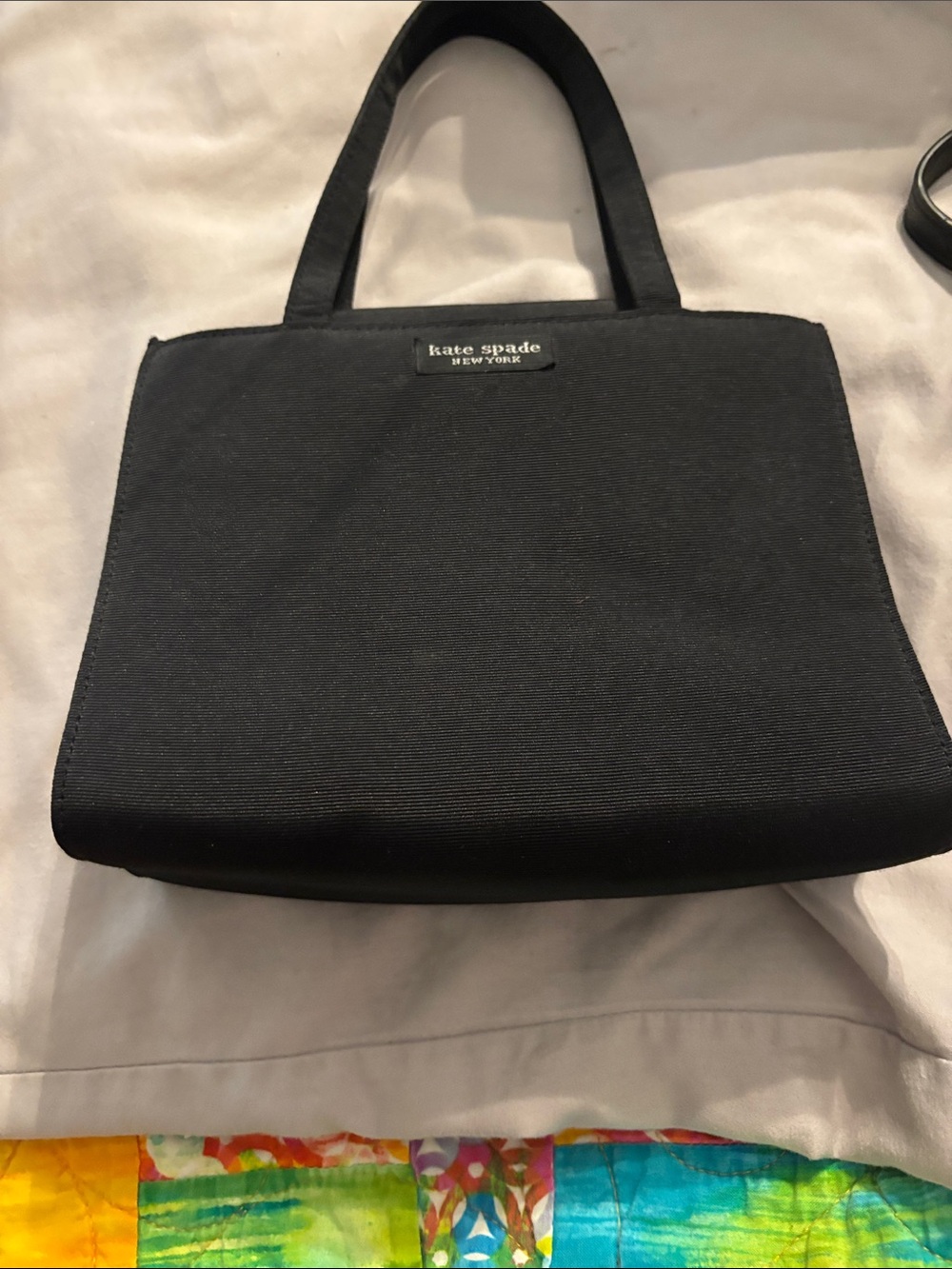 kate spade Black Canvas Tote with Top Handles